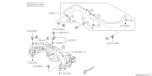 2018 Subaru WRX Hose Assembly-Ma Vacuum Diagram for 11861AA230