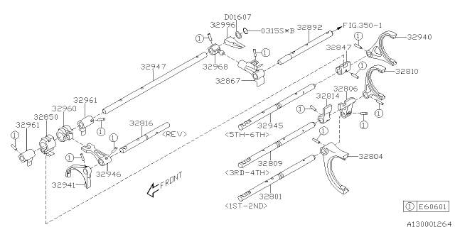 2015 Subaru WRX Shifter Fork & Shifter Rail Diagram 4