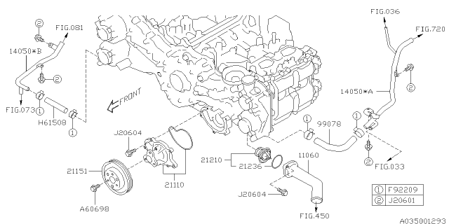 2015 Subaru WRX STI Water Pump Diagram 1