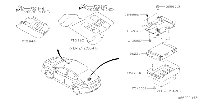 2015 Subaru WRX Power Amp Assembly Diagram for 86221VA000