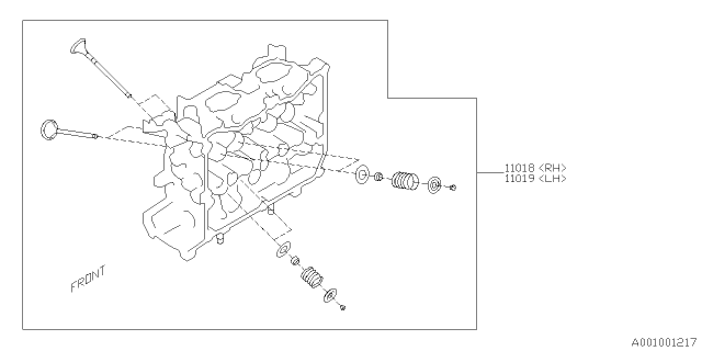 2018 Subaru WRX Cylinder Head And Valve S Diagram for 11019AA950
