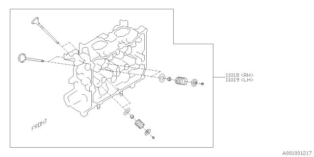 2015 Subaru WRX Head & Valve Set Cylinder Diagram for 11019AA440