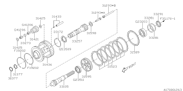 2015 Subaru WRX Automatic Transmission Transfer & Extension Diagram 1