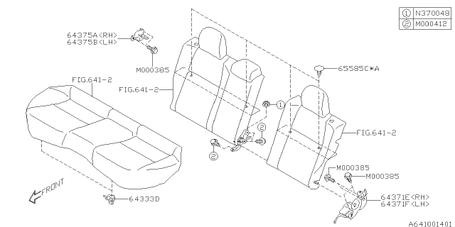 2016 Subaru WRX Rear Seat Diagram 2