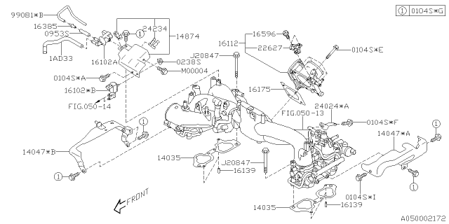 2018 Subaru WRX Vacuum Hose Complete Diagram for 99081AA610