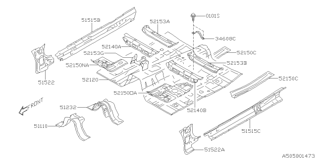 2016 Subaru WRX Body Panel Diagram 1