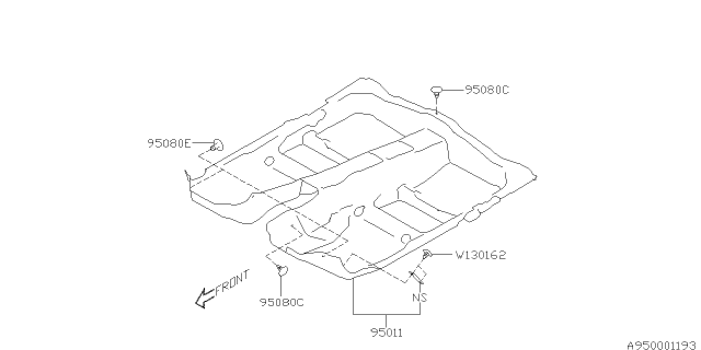 2016 Subaru WRX STI Mat Floor LHD Diagram for 95011VA040