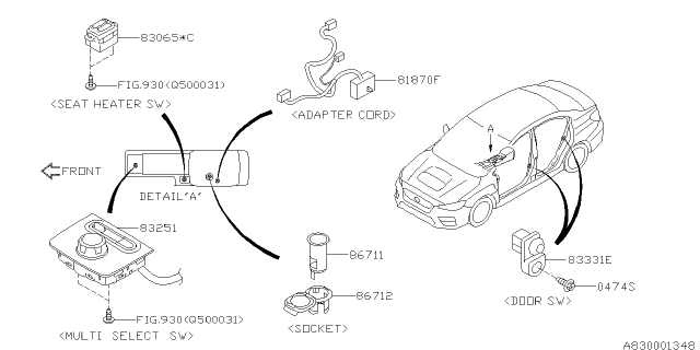 2016 Subaru WRX Switch - Instrument Panel Diagram 1