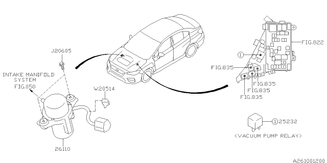 2020 Subaru WRX Vacuum Pump Assembly Diagram for 26110VA000