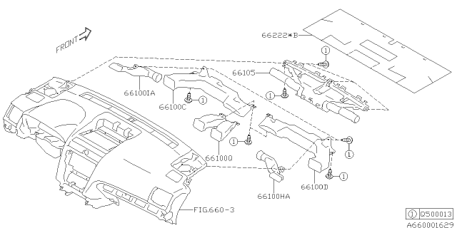 2016 Subaru WRX STI Duct Side Def LH Diagram for 66100VA040