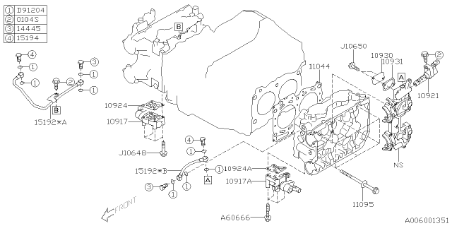 2018 Subaru WRX Holder Assembly Oil Control Val Diagram for 10917AA060