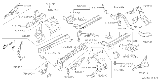 2020 Subaru WRX Frame Side Upper Complete LH Diagram for 51021VA0109P