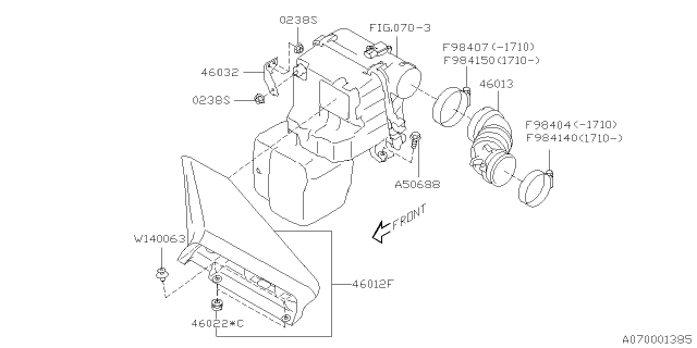 2018 Subaru WRX Boot Diagram for 46013AG020