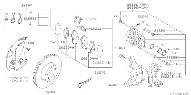 2015 Subaru WRX STI Front Brake Backing Plate Left Diagram for 26290FG010