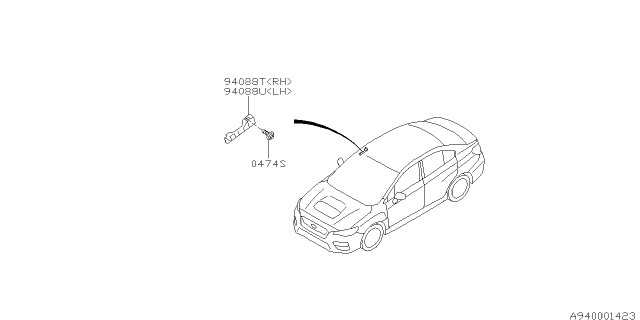 2019 Subaru WRX Pad Assembly A Pillar RH Diagram for 94088FJ120