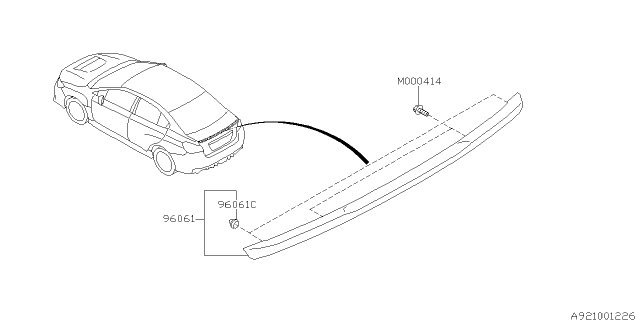 2015 Subaru WRX Spoiler Diagram 2