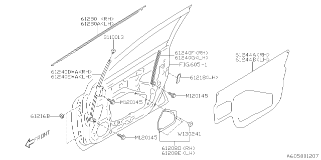 2015 Subaru WRX STI Front Door Panel & Rear Or Slide Door Panel Diagram 2