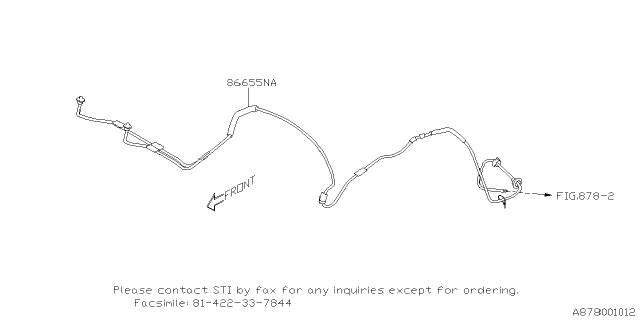 2019 Subaru WRX STI Hose Fitting Kit Ft Diagram for ST86688VV010