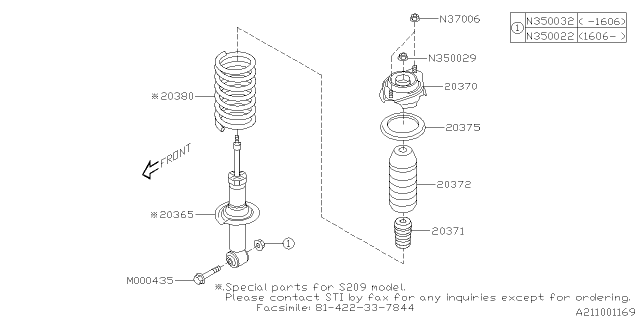 2019 Subaru WRX Shock ABSORBER R Diagram for ST20365VV300