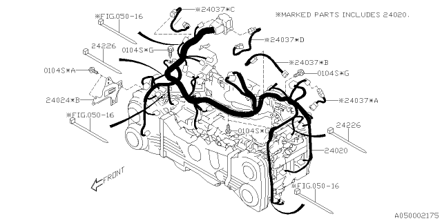 2017 Subaru WRX STI Wiring Harness Engine Diagram for 24020AG420
