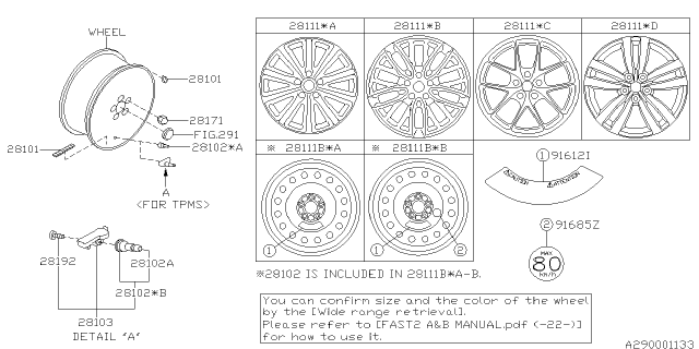 2017 Subaru WRX STI Aluminium Disc Wheel Diagram for 28111VA030