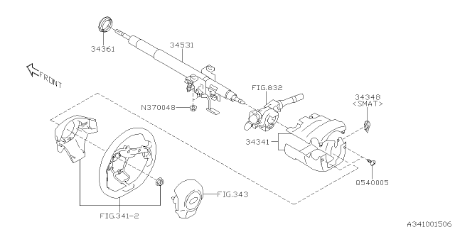 2016 Subaru WRX STI Steering Column Diagram 2