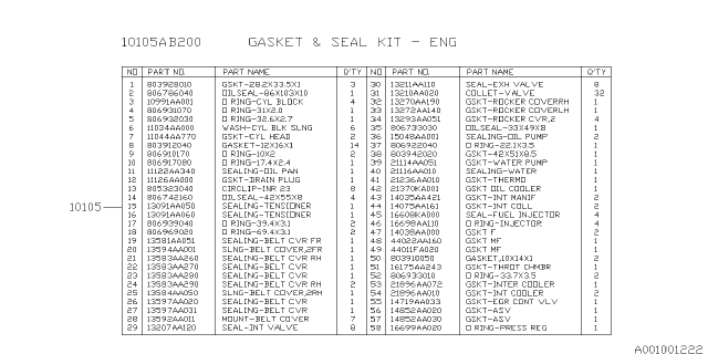 2019 Subaru WRX Engine Assembly Diagram 6