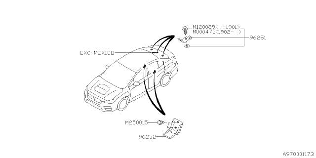 2020 Subaru WRX STI Tool Kit & Jack Diagram 1