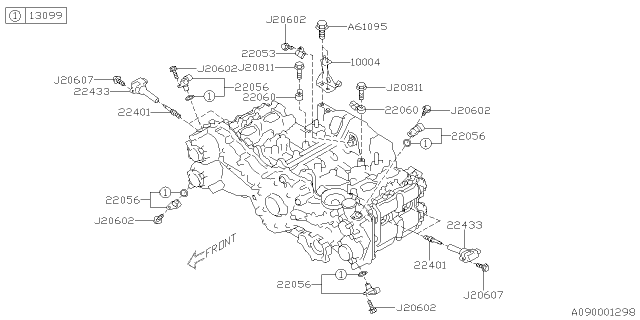 2018 Subaru WRX Spark Plug & High Tension Cord Diagram 1