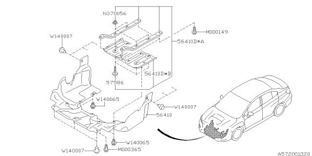 2016 Subaru WRX STI Under Cover & Exhaust Cover Diagram 3