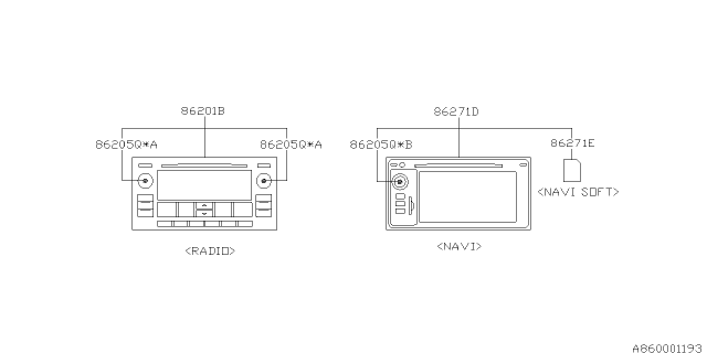 2015 Subaru WRX NAVI Assembly UFH Diagram for 86271VA620