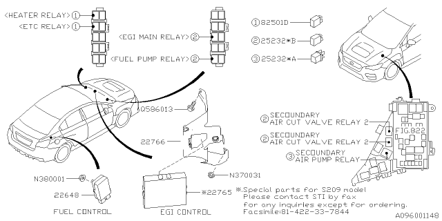 2016 Subaru WRX STI Relay & Sensor - Engine Diagram 1