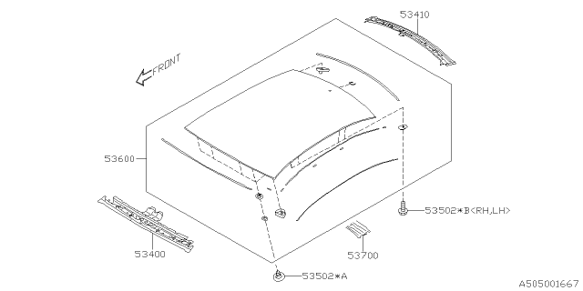 2020 Subaru WRX Body Panel Diagram 8