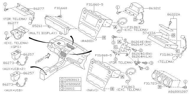 2020 Subaru WRX TELEMA RPR Assembly Std Diagram for 86229VA100