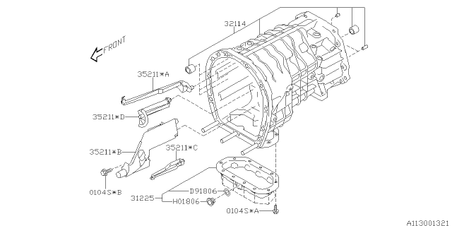 2018 Subaru WRX Manual Transmission Case Diagram 1