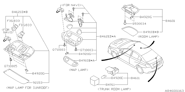 2015 Subaru WRX STI Lamp Assembly Map Diagram for 84621VA030JC