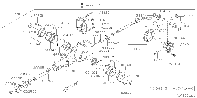 2015 Subaru WRX STI Differential - Individual Diagram 1