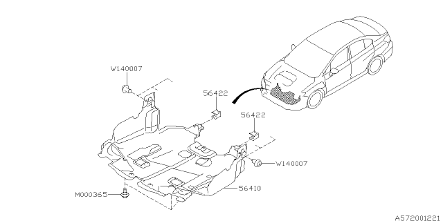 2015 Subaru WRX STI Under Cover & Exhaust Cover Diagram 4