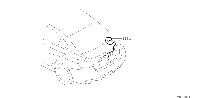 2020 Subaru WRX Cord Trunk Lid Diagram for 81811VA100