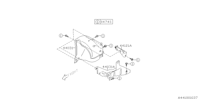 2015 Subaru WRX Exhaust Cover Diagram