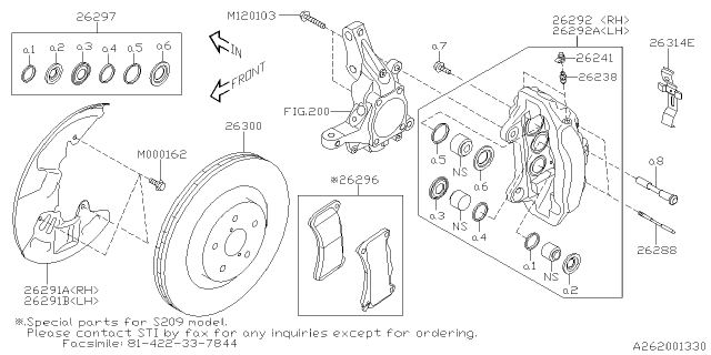 2020 Subaru WRX Front Brake Diagram 4