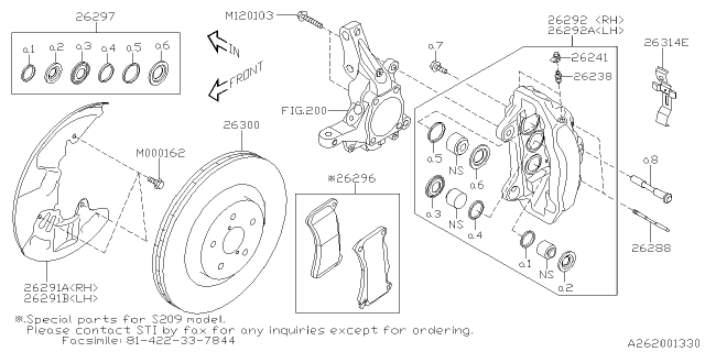 2019 Subaru WRX STI Front Brake Diagram 4