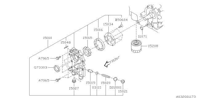 2015 Subaru WRX Oil Pump & Filter Diagram 1