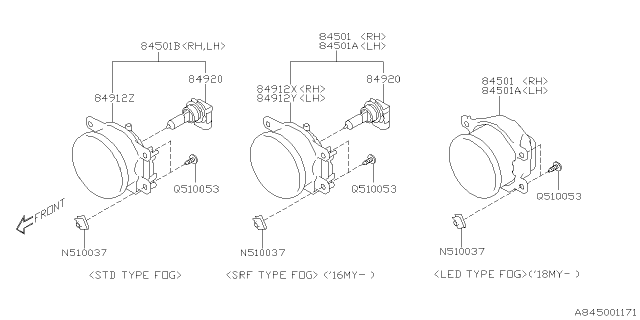 2017 Subaru WRX STI Lamp - Fog Diagram 1