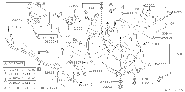 2015 Subaru WRX Torque Converter & Converter Case Diagram 1