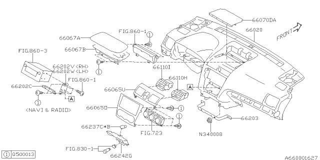 2015 Subaru WRX STI Bracket Radio RH Diagram for 66201FJ000