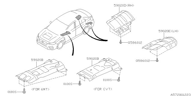2015 Subaru WRX Under Cover & Exhaust Cover Diagram 1