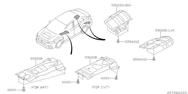 2016 Subaru WRX Under Cover & Exhaust Cover Diagram 1