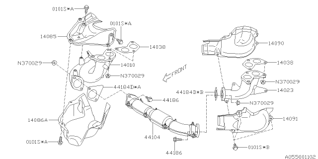 2019 Subaru WRX STI Exhaust Manifold Diagram