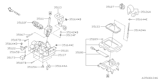 2017 Subaru WRX Boot Assembly Diagram for 35133VA000